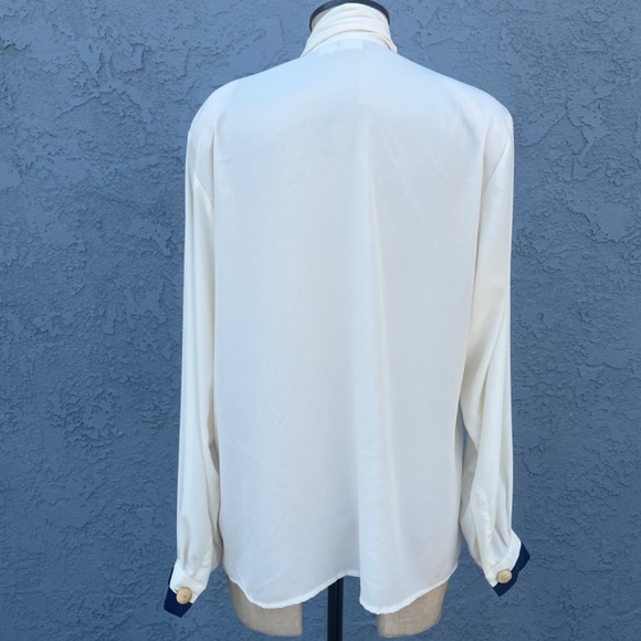 90s blouse size 10 Medium Nautical top Evan Picone - Picture 6 of 14